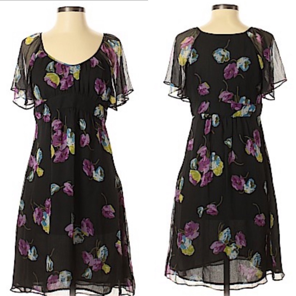 ANN TAYLOR LOFT Chiffon Floral Casual Dress 4